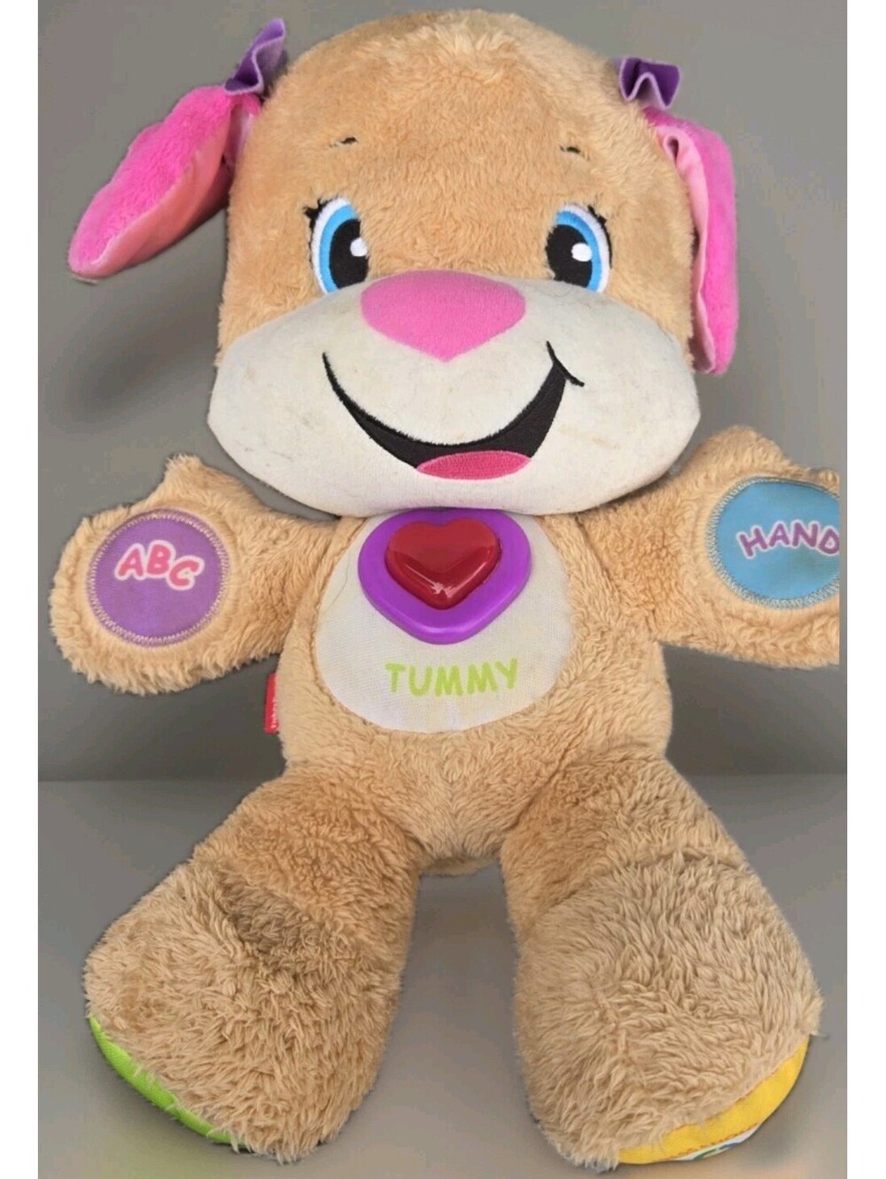 Laugh And Learn Fisher-Price Interactive Plush Puppy Pink & Tan Light-Up Toy
